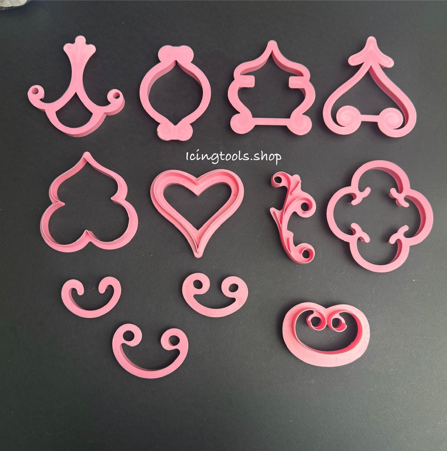 12piece Scroll imprint / cookie cutter set