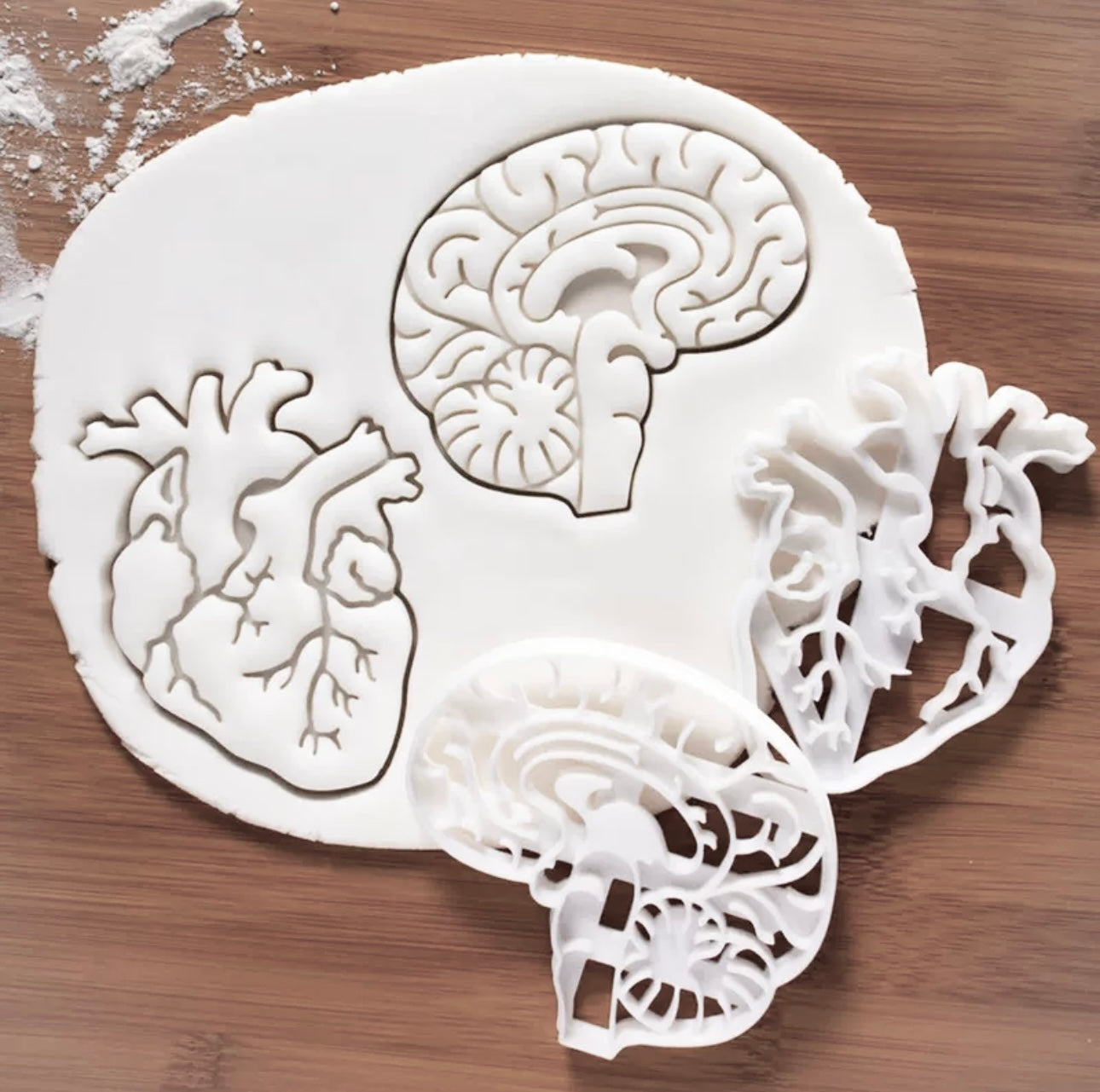 Brain and heart imprint cookie cutter set