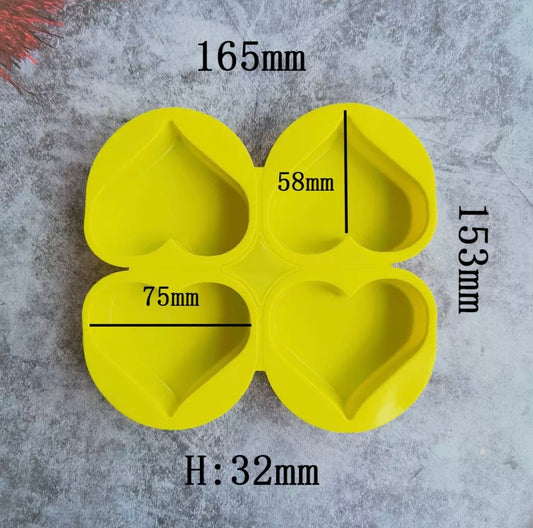 2.8inches love - 4piece silicone pan