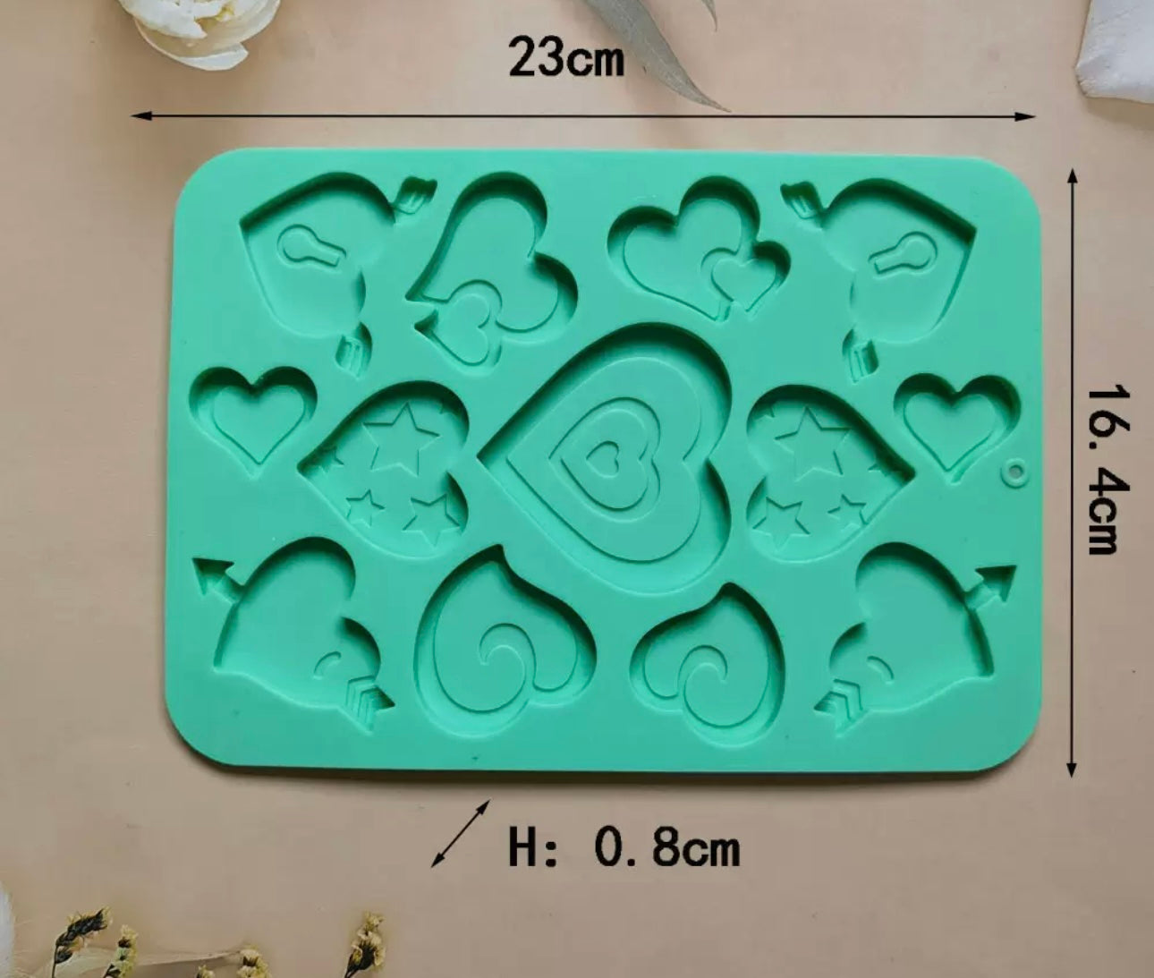 Valentine deco hearts chocolate mould / cake pop mould / cake popsicles silicone mould.