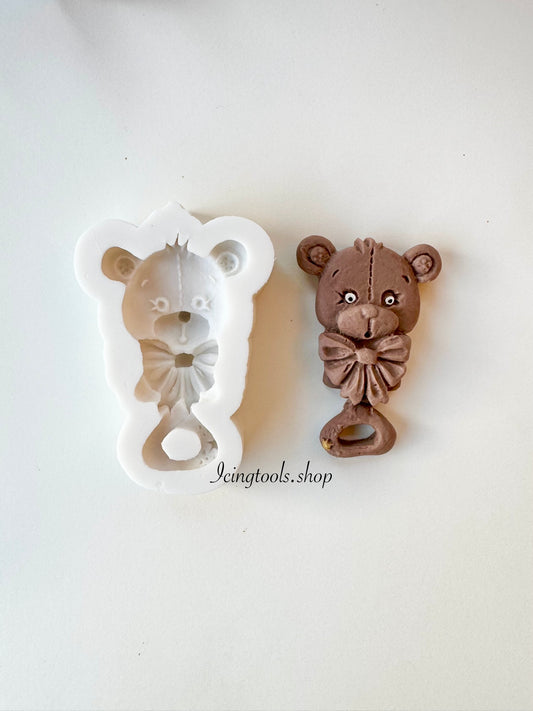 Cute teddy hold silicone mould