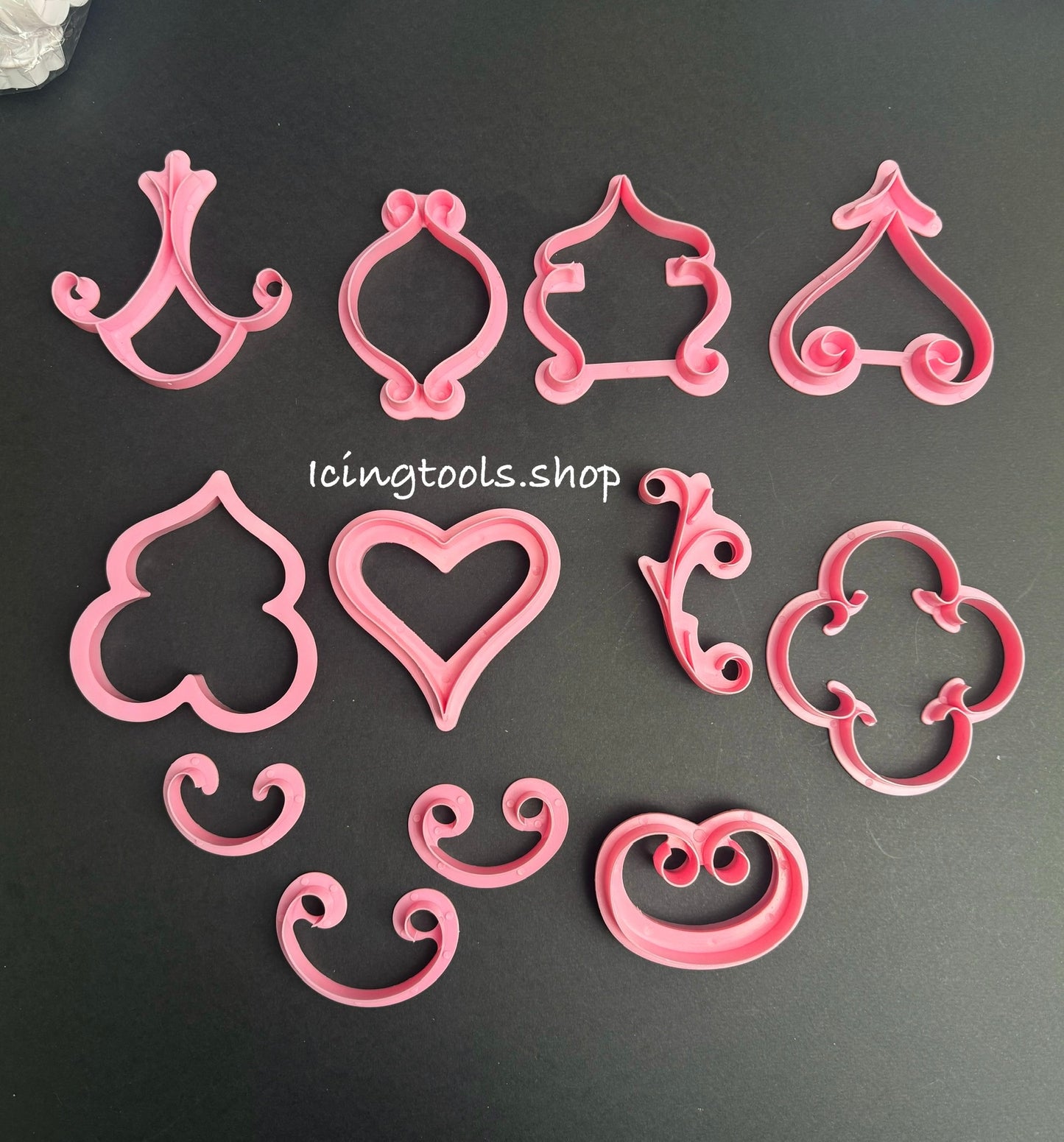 12piece Scroll imprint / cookie cutter set