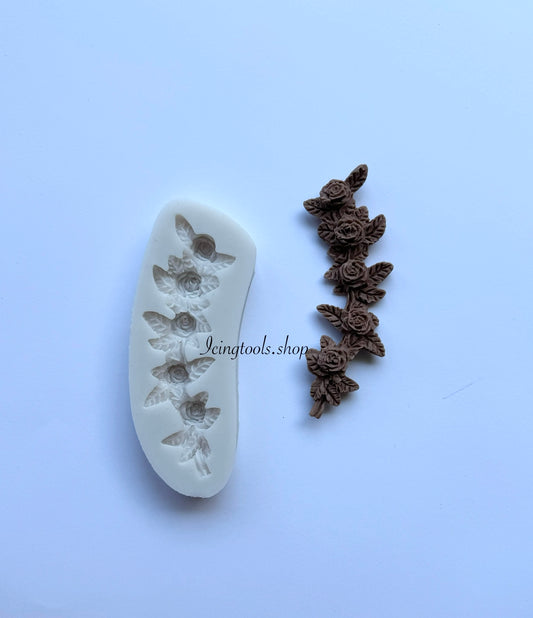 Rose branch silicone mould