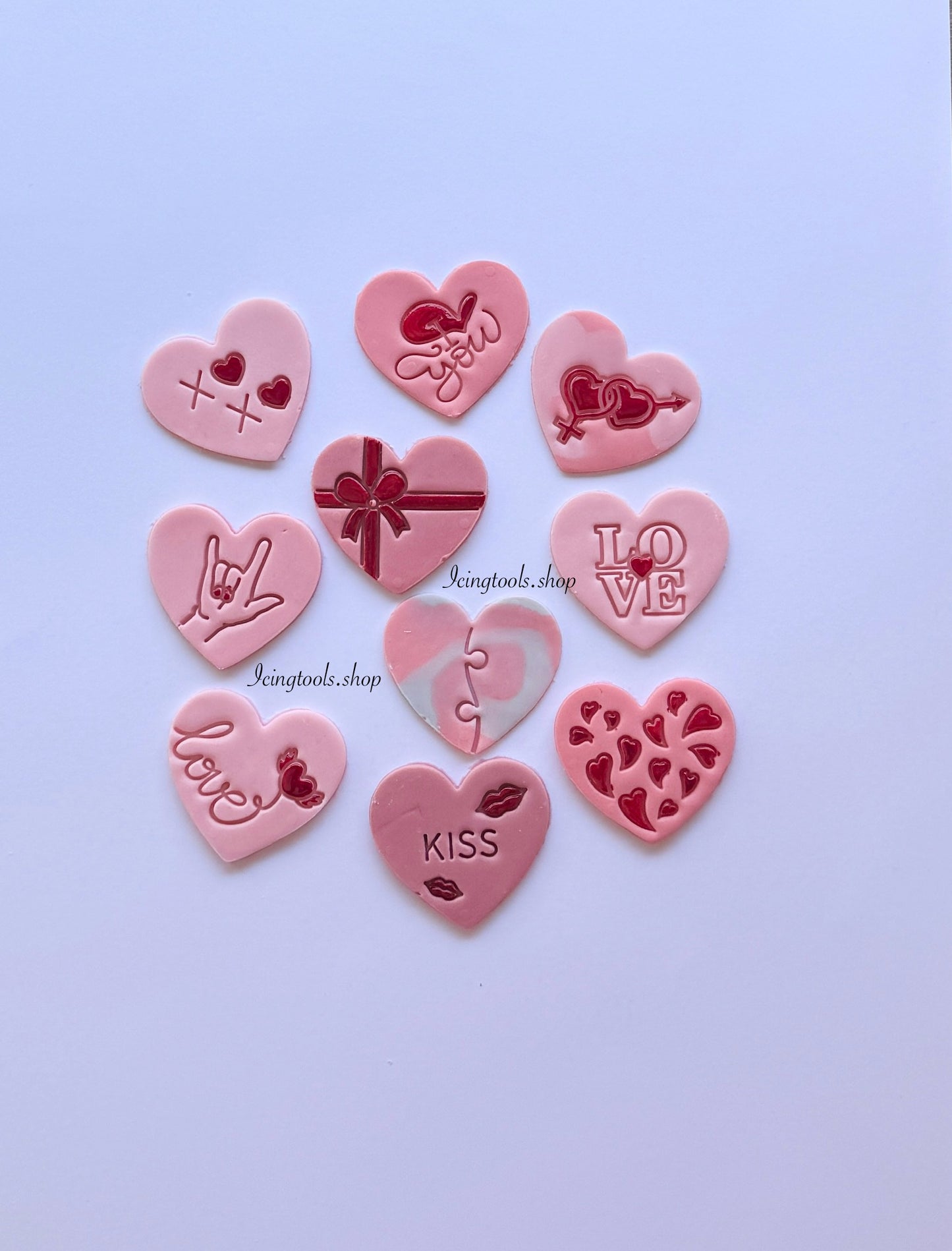 11 piece valentine cutter and stamp set